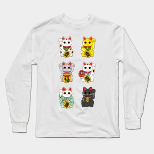 Lucky Cat / Maneki Neko Long Sleeve T-Shirt